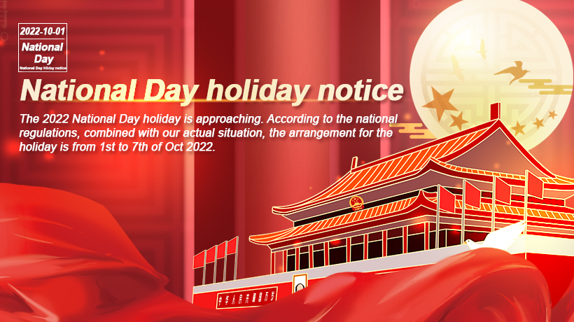 National Day holiday notice